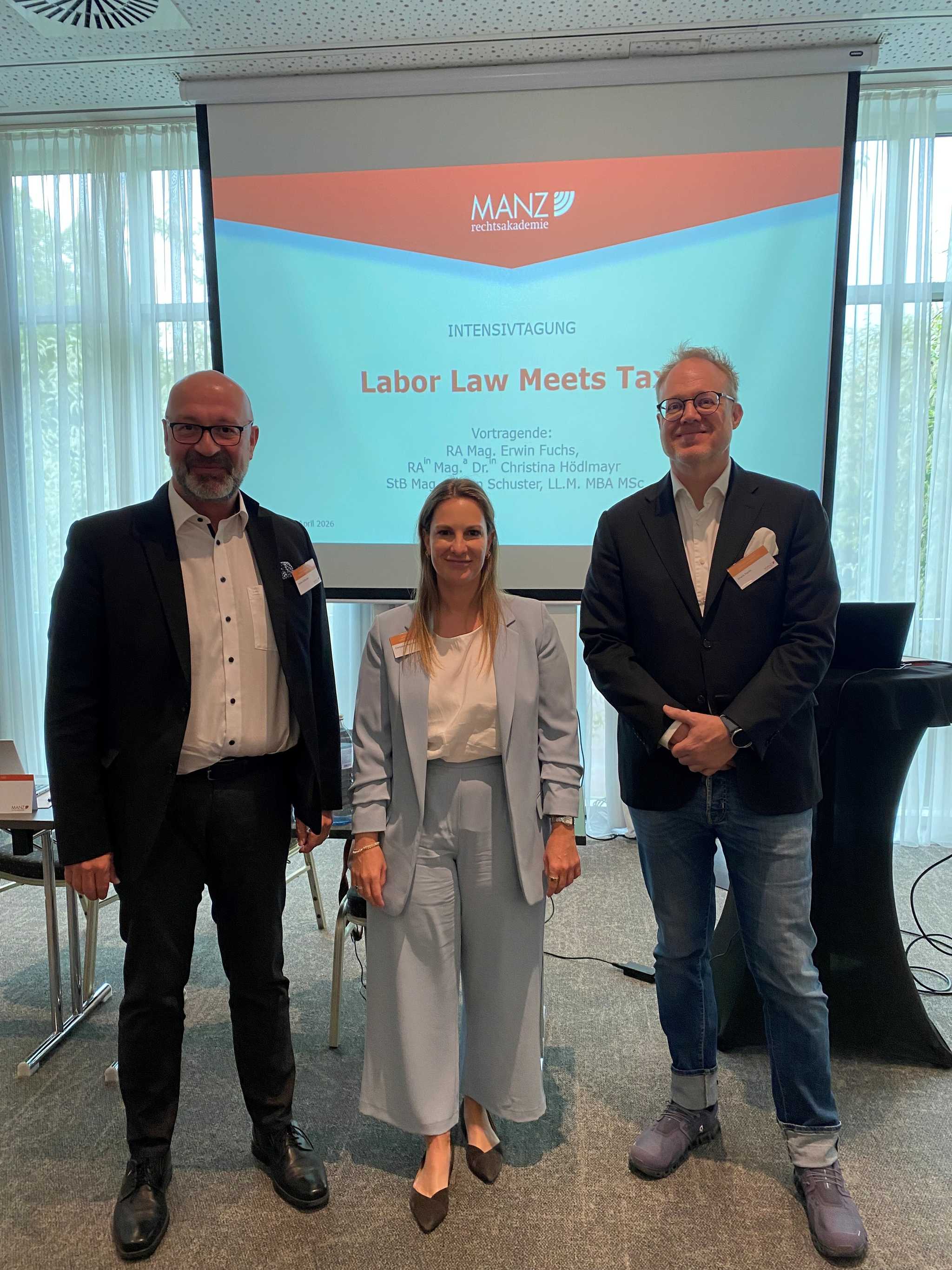 RA Mag. Erwin Fuchs mit den Co-Vortragenden bei der MANZ Intensivtagung Labor Law Meets Tax